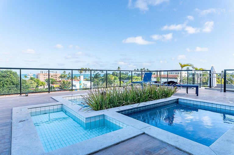 Meu Flat na Praia com Piscina Privativa no Centro