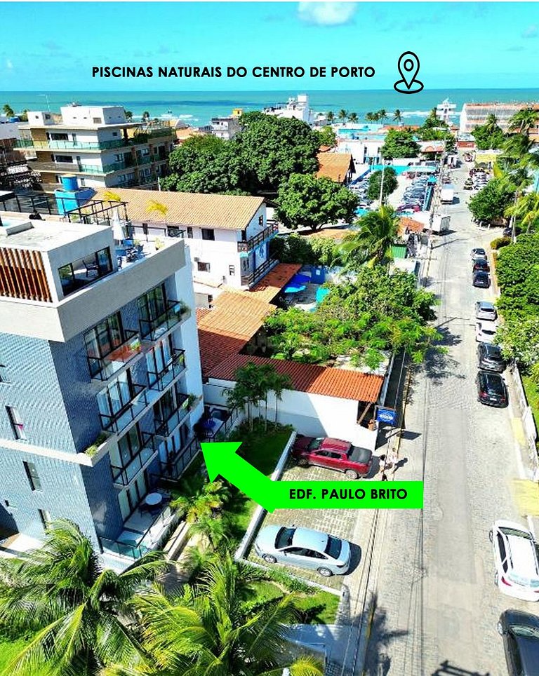 Meu Flat na Praia com Piscina Privativa no Centro